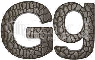 Alligator skin font G lowercase and capital letters
