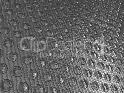 Carbon fibre surface with round buttons