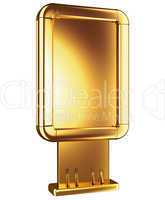 Golden lightbox or Billboard isolated on white