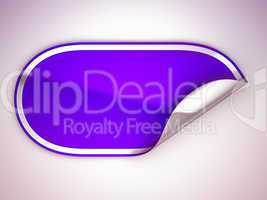 Purple rounded bent sticker or label
