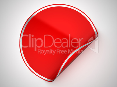 Red round sticker or label