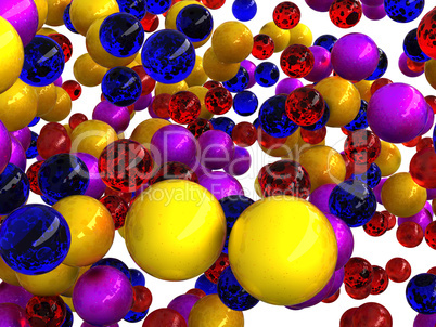 3d Colorful orbs isolated on white