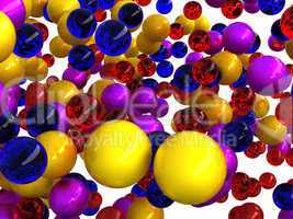 3d Colorful orbs isolated on white
