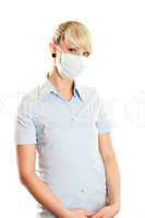 Woman With Flu Mask