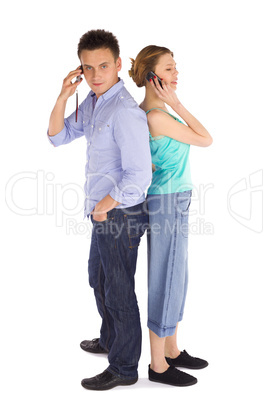 Couple Talking on the Phone