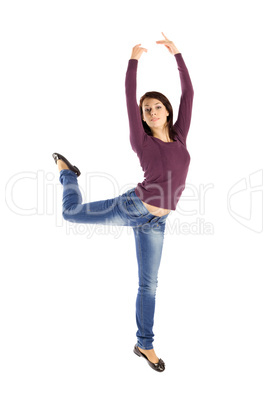 Woman Jump into the Air Woman Jump into the Air