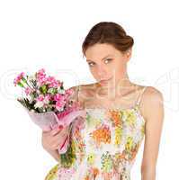 Sensual Young Woman with Flowers