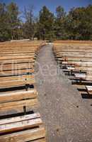 Outdoor Wooden Amphitheater Seating Abstract