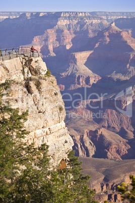 Woman Enjoys the Beautiful Grand Canyon Landscape View