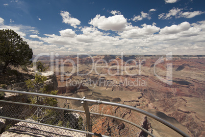 Beautiful Grand Canyon Landscape View Tourist Railing
