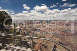 Beautiful Grand Canyon Landscape View Tourist Railing