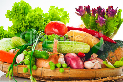 Vegetables - cabbage, tomato, cucumber, onion, lettuce and so on