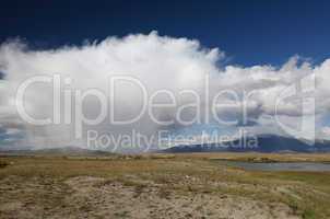 Cloudscape at lake Dayan Nuur in Mongolian Altai