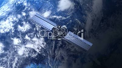 Satellite is orbiting the Earth