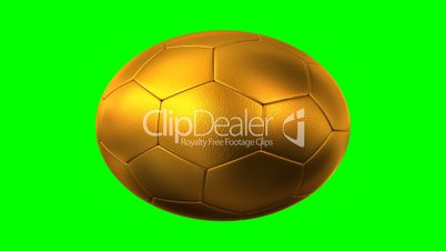 rotating golden soccer ball