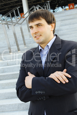 Young business man outside