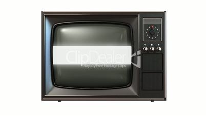 old tv with turning channels