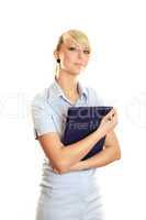 Close-up of a female doctor smiling with