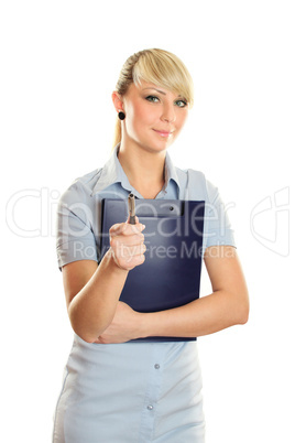 Close-up of a female doctor smiling with