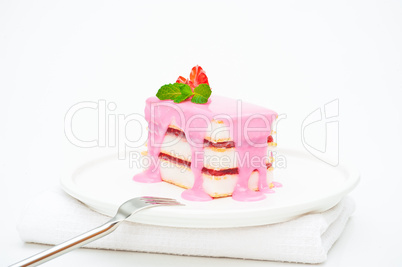 Small cakes with a pink icing