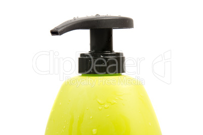 Close up of green shampoo bottle cap