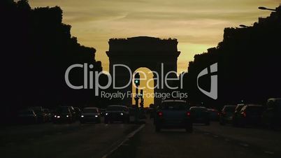 HD1080 Arc de Triomphe Paris am Abend