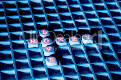 Love Money crossword with blazing letters