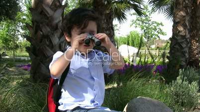 Child with binoculars