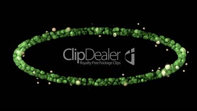 green bubble or beans shaped round,dots and particles shaped necklace.