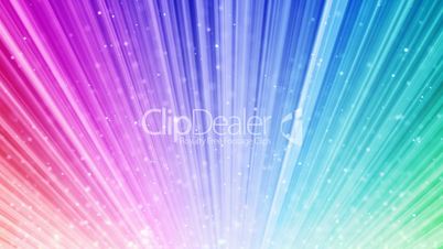 rainbow loopable background light beams and flying blinking particles