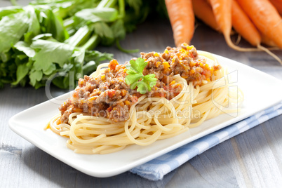 Spaghetti Bolognese / fresh spaghetti bolognese