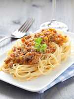 Spaghetti Bolognese / fresh spaghetti bolognese