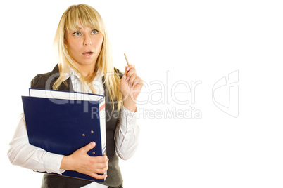 Businesswoman holding folder