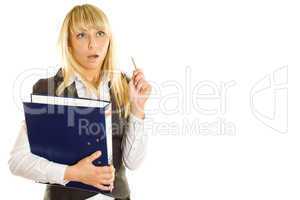 Businesswoman holding folder