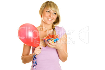 Close-up celebration of an attractive young woman