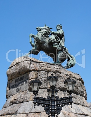 Equestrian statue of Hetman Bogdan Khmelnytsky in Kiev, Ukraine