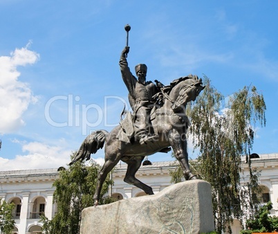 Equestrian statue of hetman Sahaidachny in Kiev, Ukraine