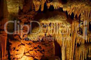 Stalactite in shape of paws in Soreq Cave, Israel