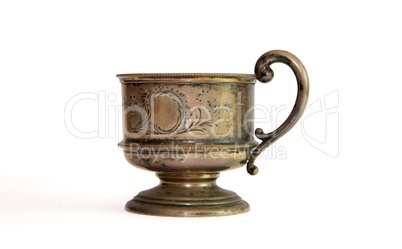 Vintage silver cup isolated