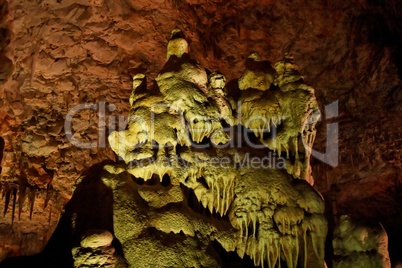 Strange stalagmite shapes in cave
