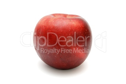 Single fresh red apple isolated on white background