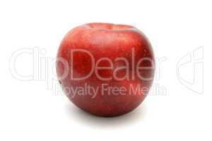Single fresh red apple isolated on white background