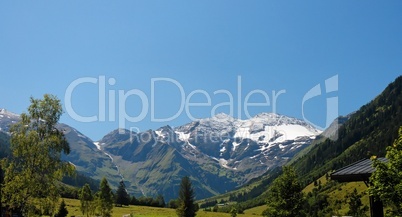 Snow top of Grossglockner, the highest Austrian mountain