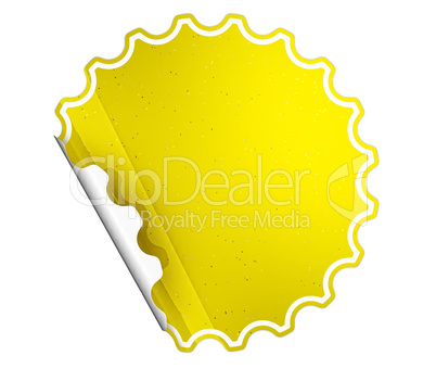 Yellow round hamous sticker or label