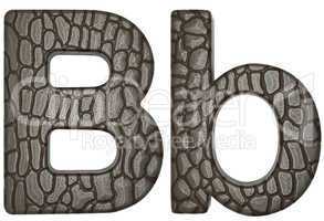 Alligator skin font B lowercase and capital letters