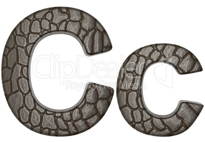Alligator skin font C lowercase and capital letters