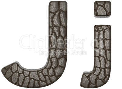 Alligator skin font J lowercase and capital letters