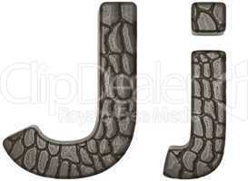 Alligator skin font J lowercase and capital letters