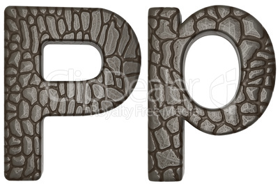 Alligator skin font P lowercase and capital letters