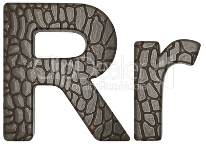 Alligator skin font R lowercase and capital letters